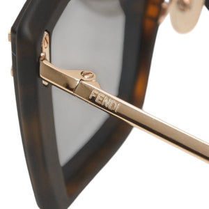 極美品 FENDI フェンディ Sunglasses サングラス M0076 FFロゴ Black ブラック Gold ゴールド 中古 4a000332