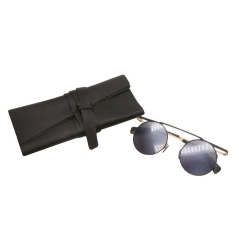 極美品 Yohji Yamamoto ヨウジヤマモト YY7023 Sunglasses サングラス Black Gold ブラック ゴールド 49□22 145 中古 4a000336