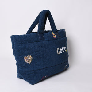 Very good condition CHANEL Pharrell Williams Coco Cocoon tote bag large size 27 series blue pile used 4a000576
