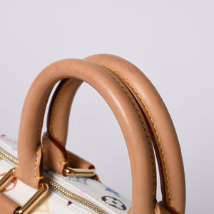 Very good condition LOUIS VUITTON Speedy 30 handbag M92643 Monogram Multicolor Takashi Murakami White Used 4a000565