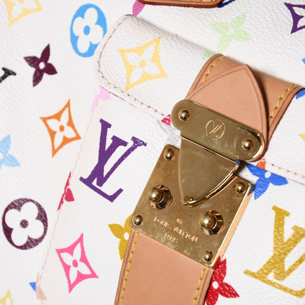 Very good condition LOUIS VUITTON Speedy 30 handbag M92643 Monogram Multicolor Takashi Murakami White Used 4a000565