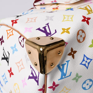 Very good condition LOUIS VUITTON Speedy 30 handbag M92643 Monogram Multicolor Takashi Murakami White Used 4a000565