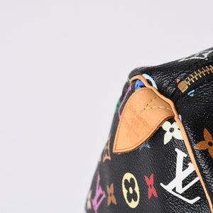 Very Good Condition LOUIS VUITTON Speedy 30 Handbag M92642 Monogram Multicolor Black Gold Hardware Takashi Murakami Used 4a000563
