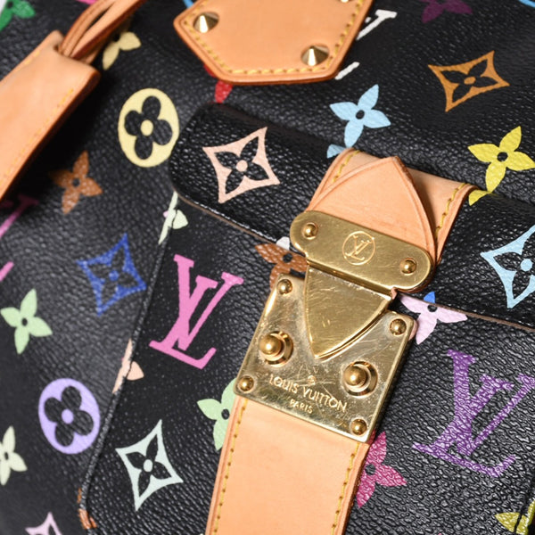 Very Good Condition LOUIS VUITTON Speedy 30 Handbag M92642 Monogram Multicolor Black Gold Hardware Takashi Murakami Used 4a000563