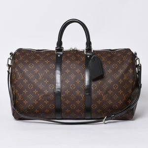 Very good condition LOUIS VUITTON Keepall Bandouliere 45 Boston bag M56711 Monogram Macassar Brown Used 4a000361