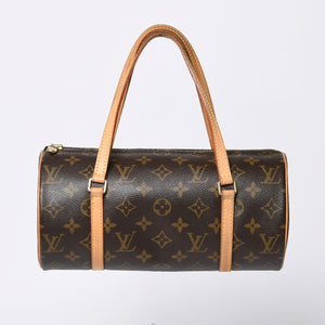 LOUIS VUITTON ルイヴィトン パピヨン26 ハンドバッグ M51386 モノグラム PVC レザー ブラウン ゴールド金具 美品 中古 4a000359