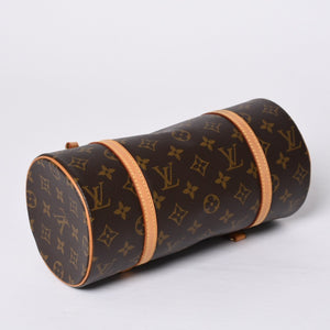 LOUIS VUITTON ルイヴィトン パピヨン26 ハンドバッグ M51386 モノグラム PVC レザー ブラウン ゴールド金具 美品 中古 4a000359