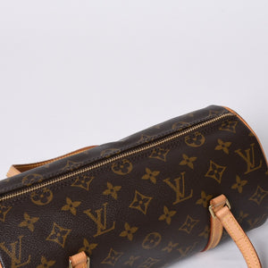 LOUIS VUITTON ルイヴィトン パピヨン26 ハンドバッグ M51386 モノグラム PVC レザー ブラウン ゴールド金具 美品 中古 4a000359