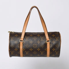 LOUIS VUITTON ルイヴィトン パピヨン26 ハンドバッグ M51386 モノグラム PVC レザー ブラウン ゴールド金具 美品 中古 4a000366
