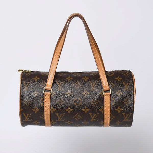 LOUIS VUITTON ルイヴィトン パピヨン26 ハンドバッグ M51386 モノグラム PVC レザー ブラウン ゴールド金具 美品 中古 4a000366