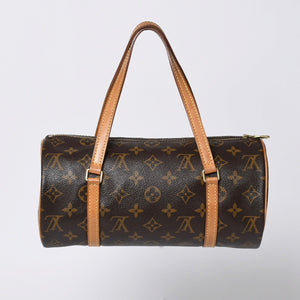 LOUIS VUITTON ルイヴィトン パピヨン26 ハンドバッグ M51386 モノグラム PVC レザー ブラウン ゴールド金具 美品 中古 4a000366