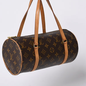 LOUIS VUITTON ルイヴィトン パピヨン26 ハンドバッグ M51386 モノグラム PVC レザー ブラウン ゴールド金具 美品 中古 4a000366