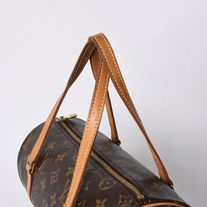 LOUIS VUITTON ルイヴィトン パピヨン26 ハンドバッグ M51386 モノグラム PVC レザー ブラウン ゴールド金具 美品 中古 4a000366