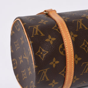 LOUIS VUITTON ルイヴィトン パピヨン26 ハンドバッグ M51386 モノグラム PVC レザー ブラウン ゴールド金具 美品 中古 4a000366