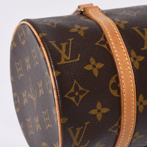 LOUIS VUITTON ルイヴィトン パピヨン26 ハンドバッグ M51386 モノグラム PVC レザー ブラウン ゴールド金具 美品 中古 4a000366
