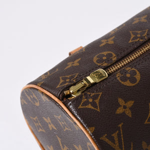 LOUIS VUITTON ルイヴィトン パピヨン26 ハンドバッグ M51386 モノグラム PVC レザー ブラウン ゴールド金具 美品 中古 4a000366