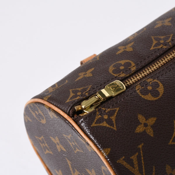 LOUIS VUITTON ルイヴィトン パピヨン26 ハンドバッグ M51386 モノグラム PVC レザー ブラウン ゴールド金具 美品 中古 4a000366