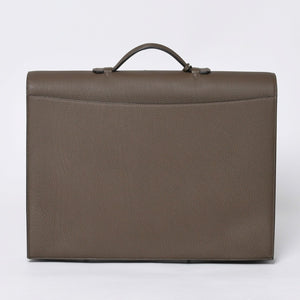 Like new HERMES Handbag Sac Adepeche 41 Taupe Leather Togo Silver Hardware T Stamp Used 4a000578