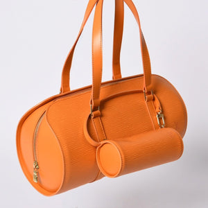 新品未使用 LOUIS VUITTON ルイヴィトン スフロ ハンドバッグ M5222H エピ レザー オレンジ ゴールド金具 中古 4a000413
