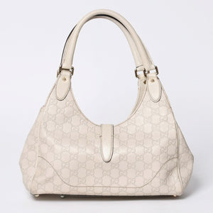 GUUCI Gucci One Shoulder Bag 145819 White Color Guccisima GG Logo Leather Good Condition Used 4a000414