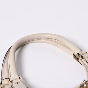 GUUCI Gucci One Shoulder Bag 145819 White Color Guccisima GG Logo Leather Good Condition Used 4a000414
