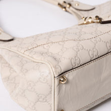 画像をギャラリービューアに読み込む, GUUCI グッチ One Shoulder Bag ワンショルダーバッグ 145819 ホワイトカラー グッチシマ GGロゴ レザー 美品 中古 4a000414
