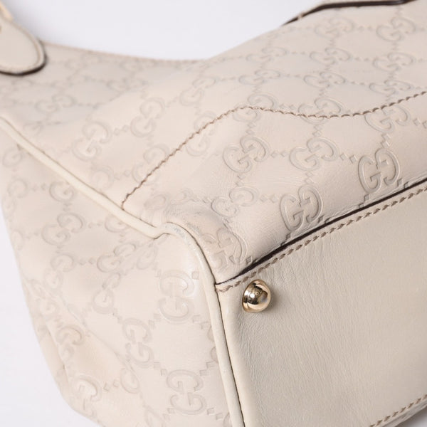 GUUCI Gucci One Shoulder Bag 145819 White Color Guccisima GG Logo Leather Good Condition Used 4a000414