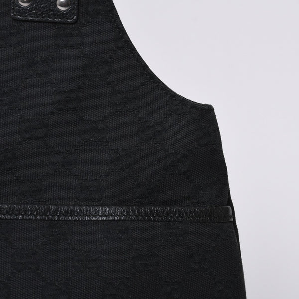 GUCCI グッチ ハンドバッグ 113369 002122 GGキャンバス レザー ブラック ゴールド金具 美品 中古 4a000179
