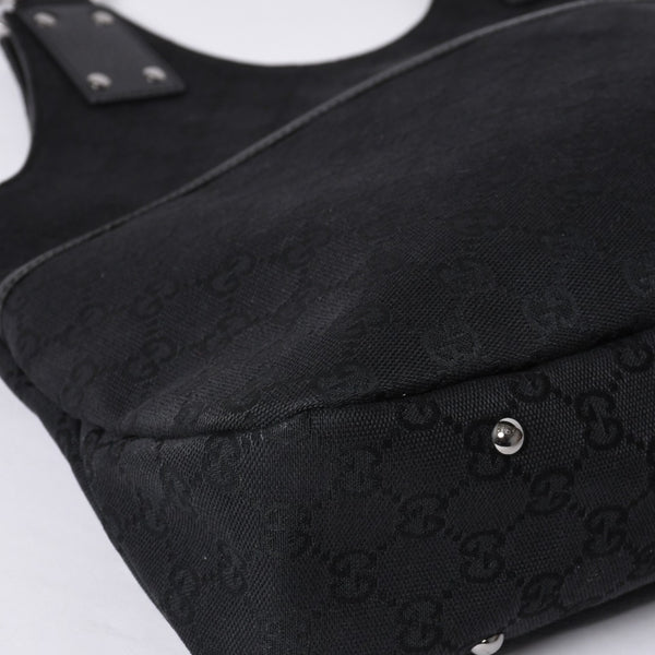 GUCCI グッチ ハンドバッグ 113369 002122 GGキャンバス レザー ブラック ゴールド金具 美品 中古 4a000179