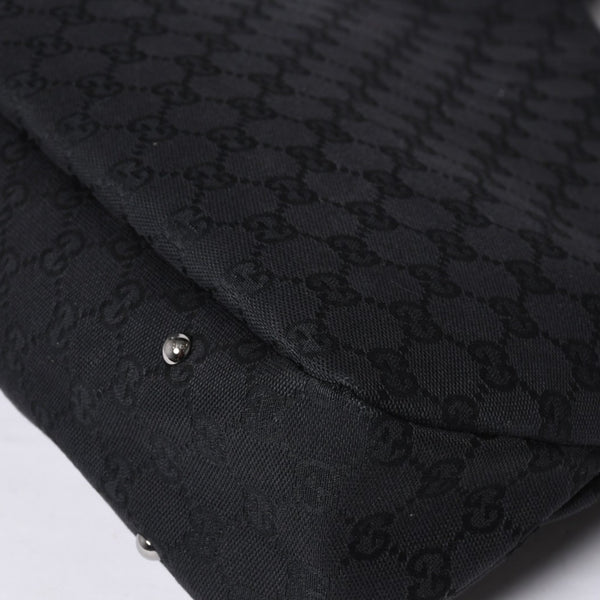 GUCCI グッチ ハンドバッグ 113369 002122 GGキャンバス レザー ブラック ゴールド金具 美品 中古 4a000179