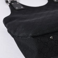 画像をギャラリービューアに読み込む, GUCCI グッチ ハンドバッグ 113369 002122 GGキャンバス レザー ブラック ゴールド金具 美品 中古 4a000179