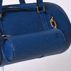 LOUIS VUITTON Handbag Papillon Souflot Epi Blue M52225 Good Condition Used 4a000174