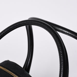 Very Good Condition GUCCI Gucci Horsebit Boston Handbag Sherry Line 131092 3444 GG Canvas Black Used 4a000081