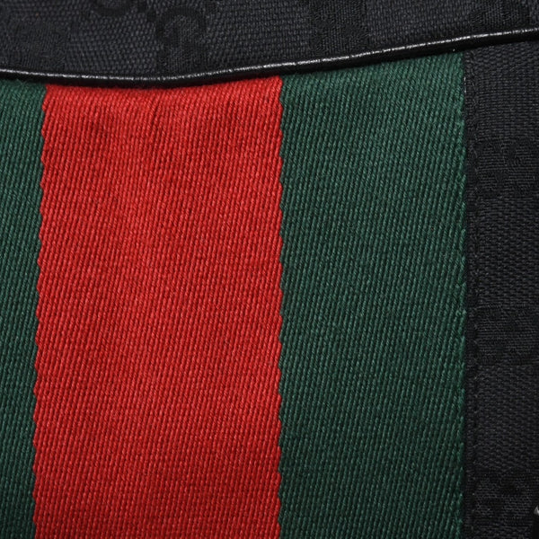Very Good Condition GUCCI Gucci Horsebit Boston Handbag Sherry Line 131092 3444 GG Canvas Black Used 4a000081