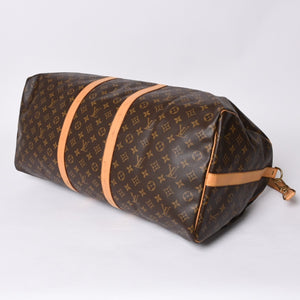 LOUIS VUITTON Keepall Bandouliere 60 Boston Bag M41412 Monogram PVC Tanned Leather Brown Good Condition Used 4a000588