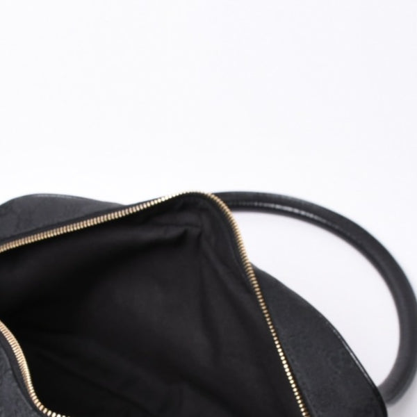 Very Good Condition GUCCI Gucci Horsebit Boston Handbag Sherry Line 131092 3444 GG Canvas Black Used 4a000081