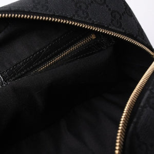Very Good Condition GUCCI Gucci Horsebit Boston Handbag Sherry Line 131092 3444 GG Canvas Black Used 4a000081
