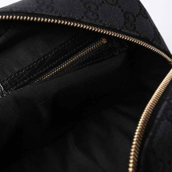 Very Good Condition GUCCI Gucci Horsebit Boston Handbag Sherry Line 131092 3444 GG Canvas Black Used 4a000081