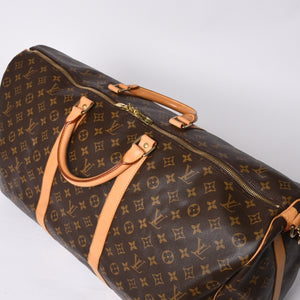 LOUIS VUITTON Keepall Bandouliere 60 Boston Bag M41412 Monogram PVC Tanned Leather Brown Good Condition Used 4a000588