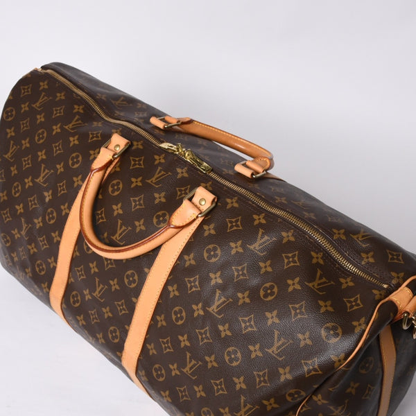 LOUIS VUITTON Keepall Bandouliere 60 Boston Bag M41412 Monogram PVC Tanned Leather Brown Good Condition Used 4a000588