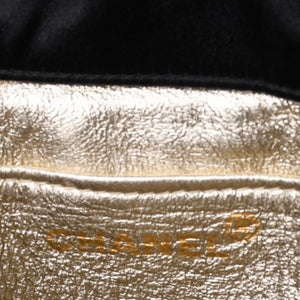 CHANEL シャネル マドモアゼル ミニチェーンショルダーバッグ 2番台 ココマーク サテン ブラック ゴールド金具 美品 中古 4a000510