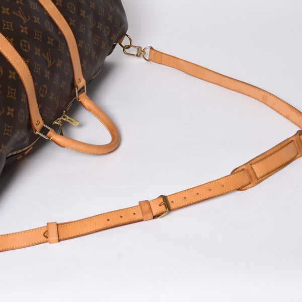 LOUIS VUITTON Keepall Bandouliere 60 Boston Bag M41412 Monogram PVC Tanned Leather Brown Good Condition Used 4a000588