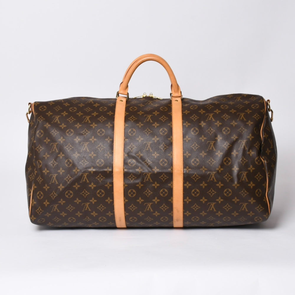 LOUIS VUITTON ルイヴィトン キーポルバンドリエール60 ボストンバッグ M41412 モノグラム PVC ヌメ革 ブラウン 美品 中古 4a000588