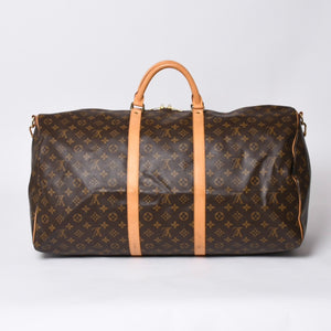 LOUIS VUITTON Keepall Bandouliere 60 Boston Bag M41412 Monogram PVC Tanned Leather Brown Good Condition Used 4a000588