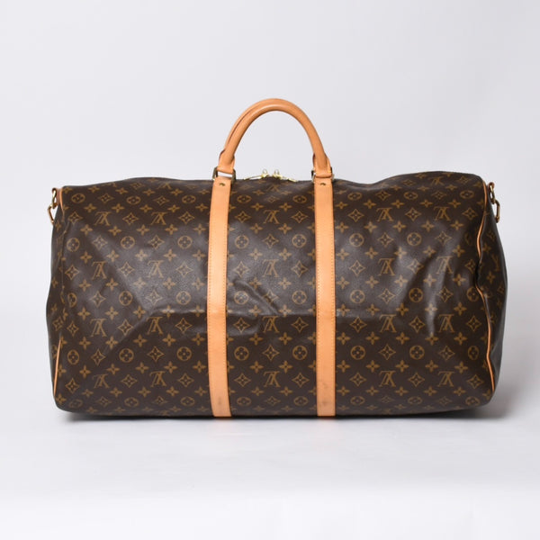 LOUIS VUITTON Keepall Bandouliere 60 Boston Bag M41412 Monogram PVC Tanned Leather Brown Good Condition Used 4a000588