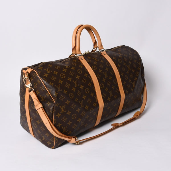 LOUIS VUITTON ルイヴィトン キーポル55 ボストンバッグ M41414 モノグラム ブラウン ゴールド金具 良品 中古 4a000584