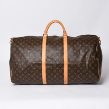 画像をギャラリービューアに読み込む, LOUIS VUITTON ルイヴィトン キーポルバンドリエール60 ボストンバッグ M41412 モノグラム PVC ヌメ革 ブラウン 美品 中古 4a000588
