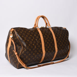 LOUIS VUITTON Keepall Bandouliere 60 Boston Bag M41412 Monogram PVC Tanned Leather Brown Good Condition Used 4a000588