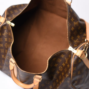 LOUIS VUITTON ルイヴィトン キーポル55 ボストンバッグ M41414 モノグラム ブラウン ゴールド金具 良品 中古 4a000584