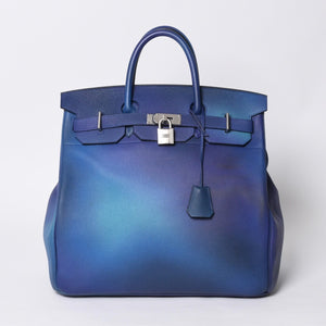 極美品 HERMES エルメス オータクロア 40 コスモス ブルーニュイ グラデーション トゴ シルバー金具 Y刻印 中古 4a000604